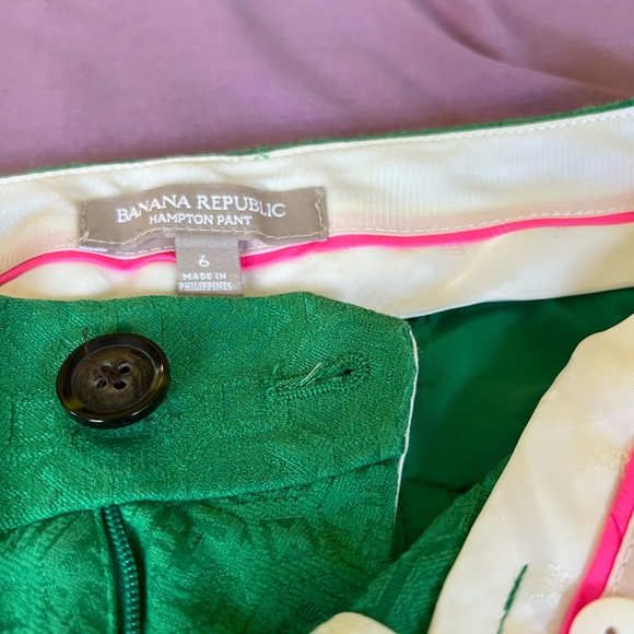 Banana Republic Green Jacquard Crop Pants!! - Picture 4 of 5